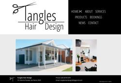 Tangles Hair Design Website Screenshot